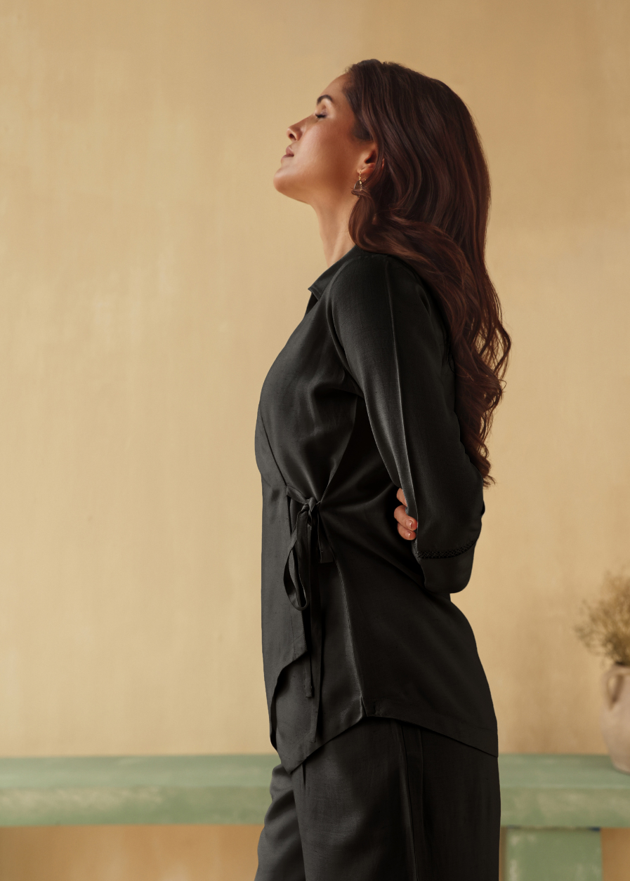 Midnight Tie-Wrap Top