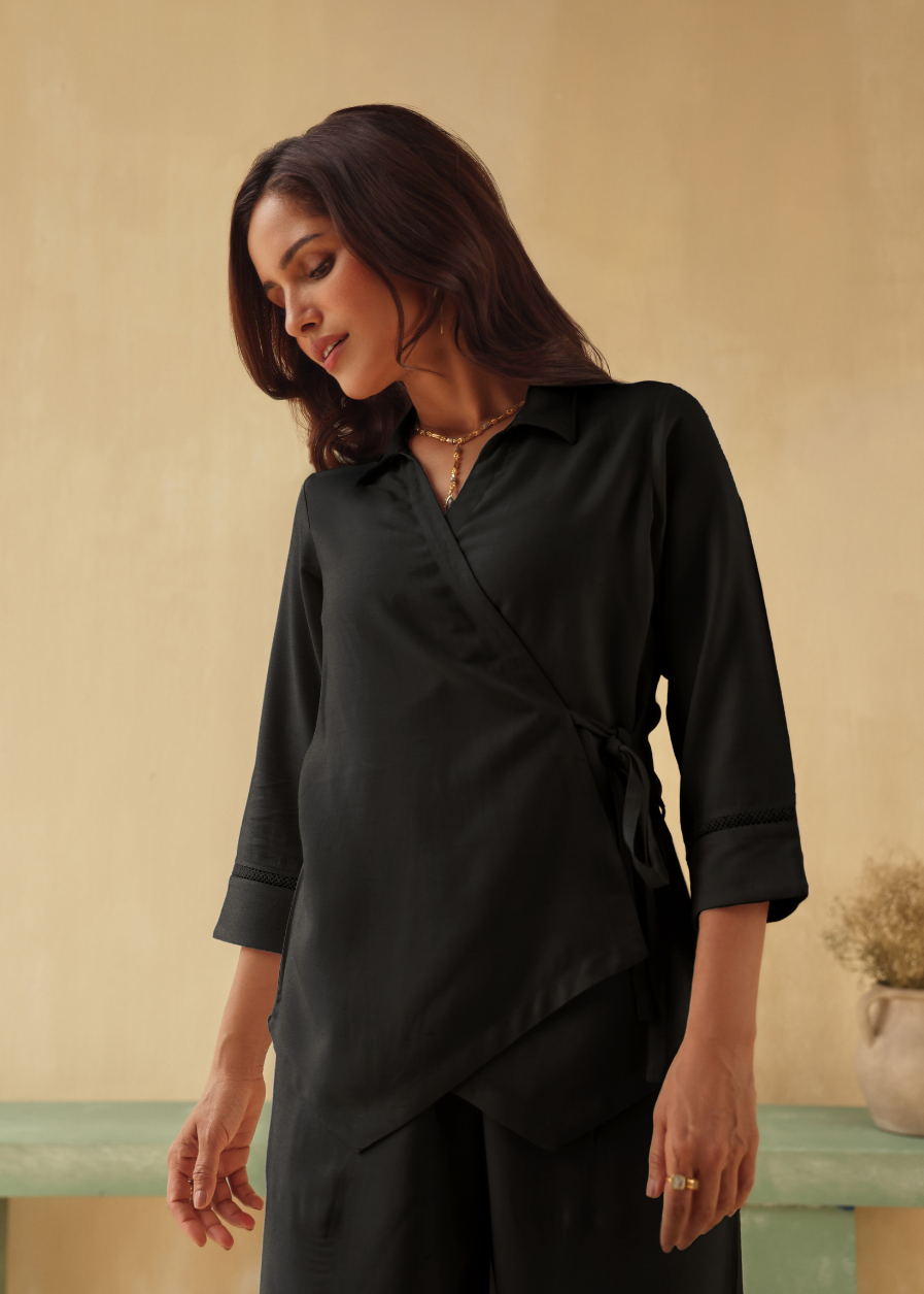 Midnight Tie-Wrap Top