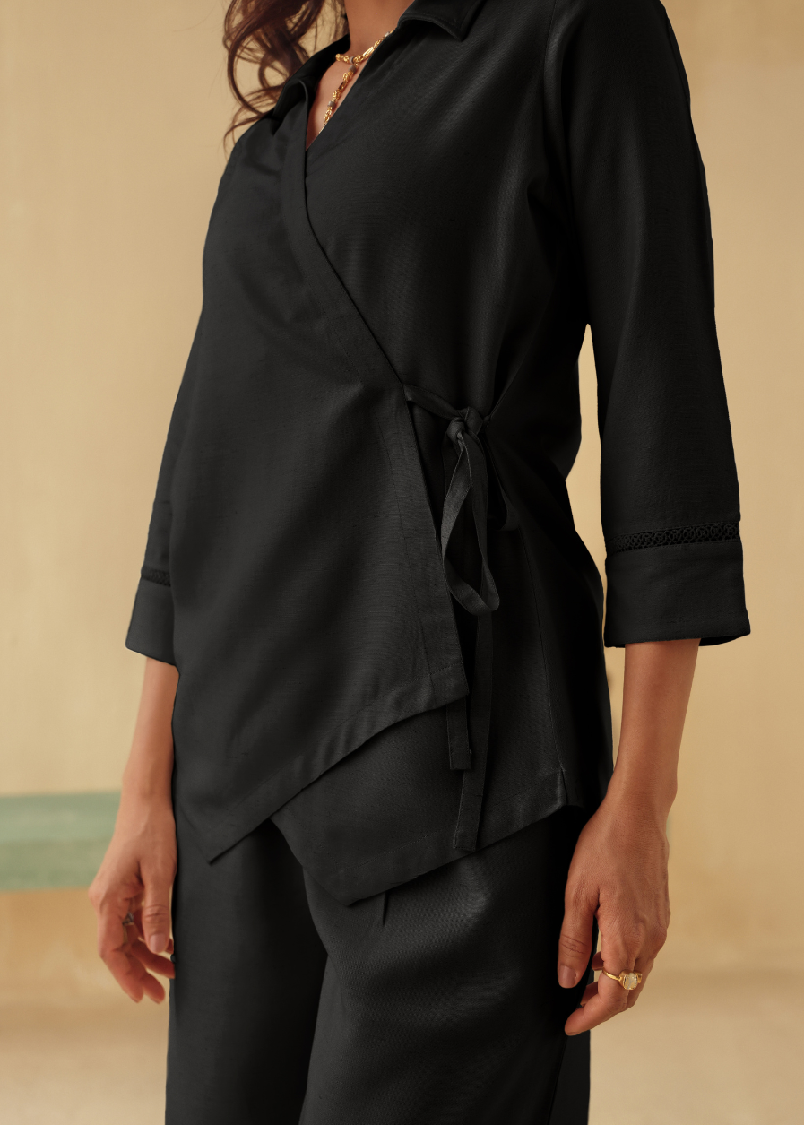 Midnight Tie-Wrap Top