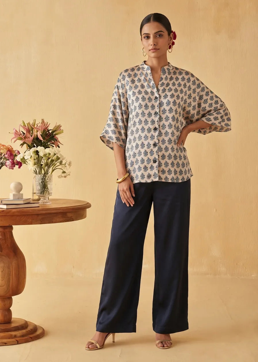 Jardin Bleu Back Tie Top