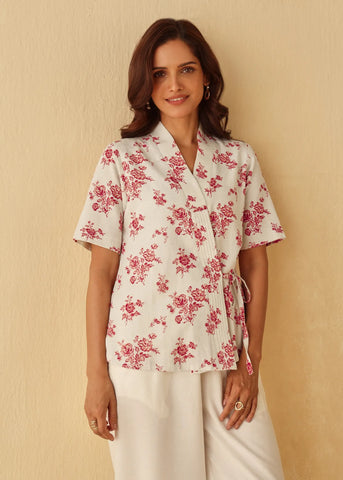 Wildrose Side Tie Top - Red