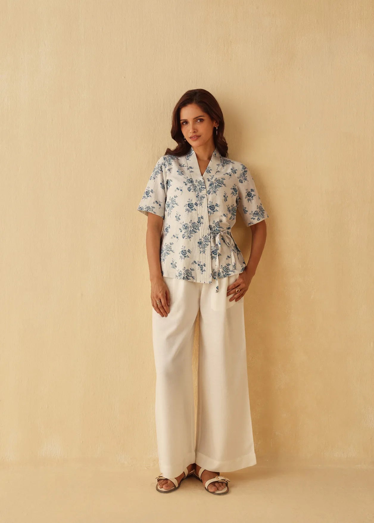 Wildrose Side Tie Top - Off White
