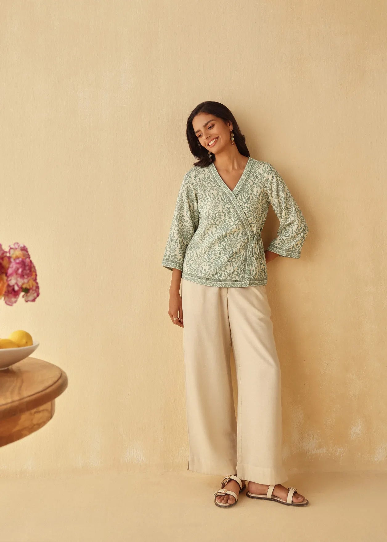 Wildflower Tie Top - Sea Green