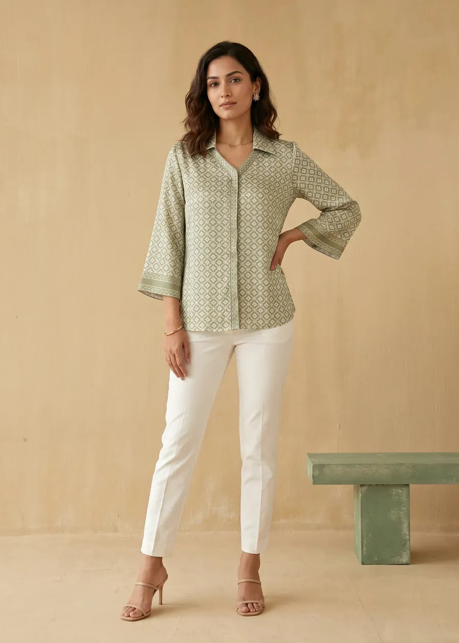 Jade Trellis Shirt