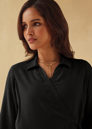 Midnight Tie-Wrap Top