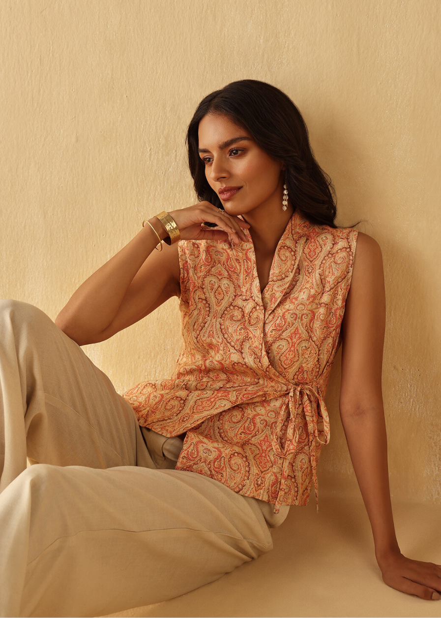 Sunset Wrap Top | 100% Linen