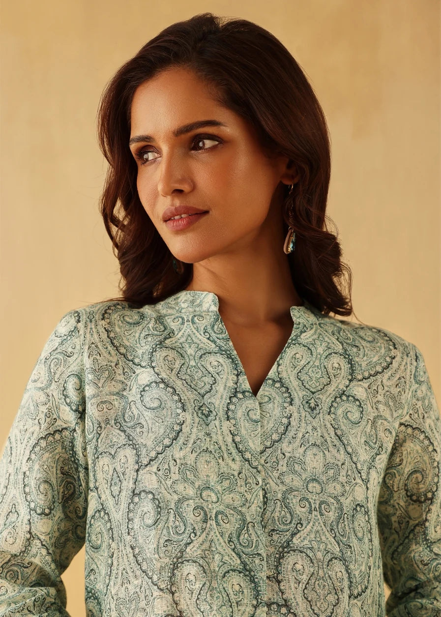Paisley Linen Top | 100% Linen