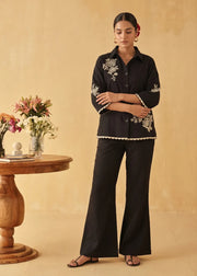 Rose Noir Embroidered Shirt