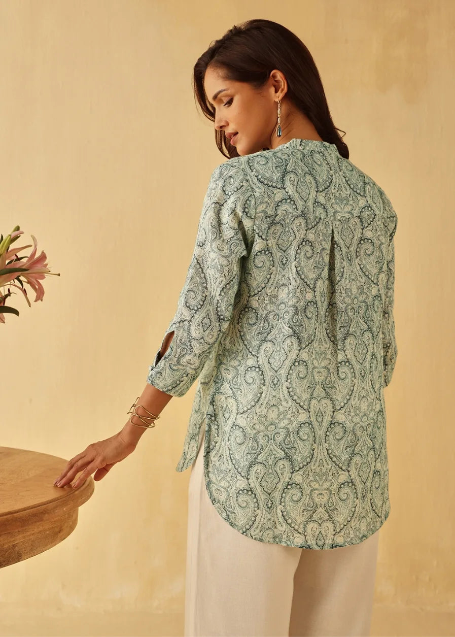 Paisley Linen Top | 100% Linen
