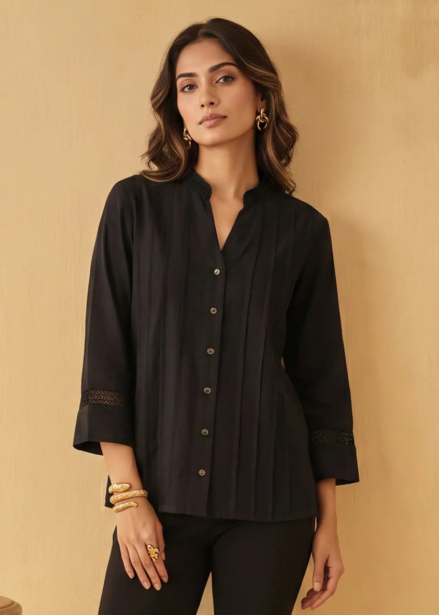 Noir Pleated Shirt