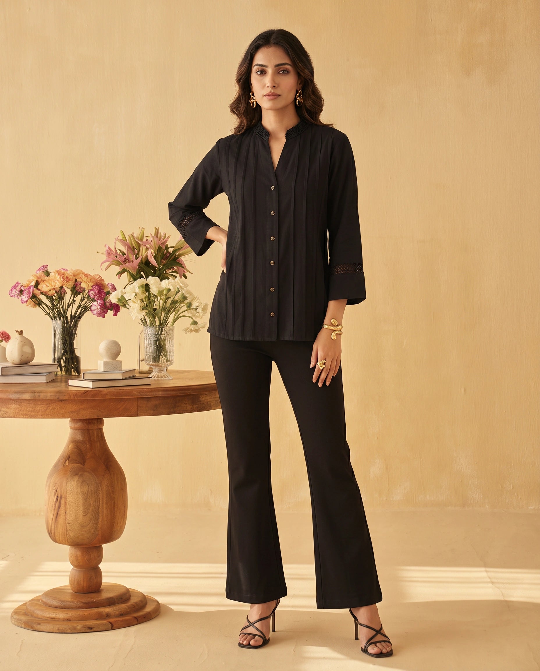 Noir Pleated Shirt