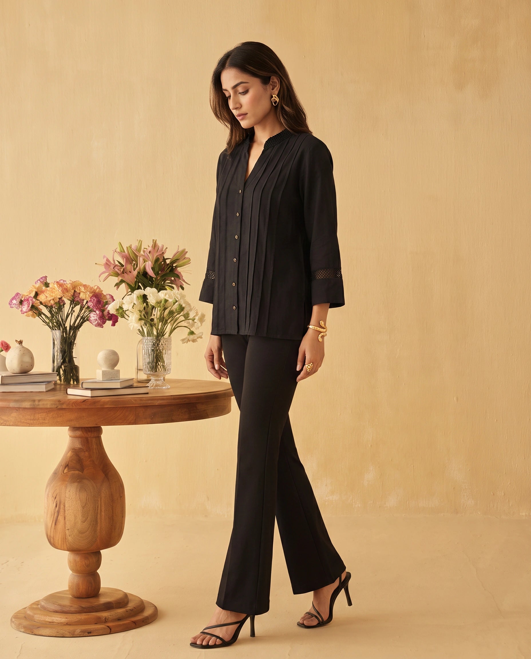 Noir Pleated Shirt