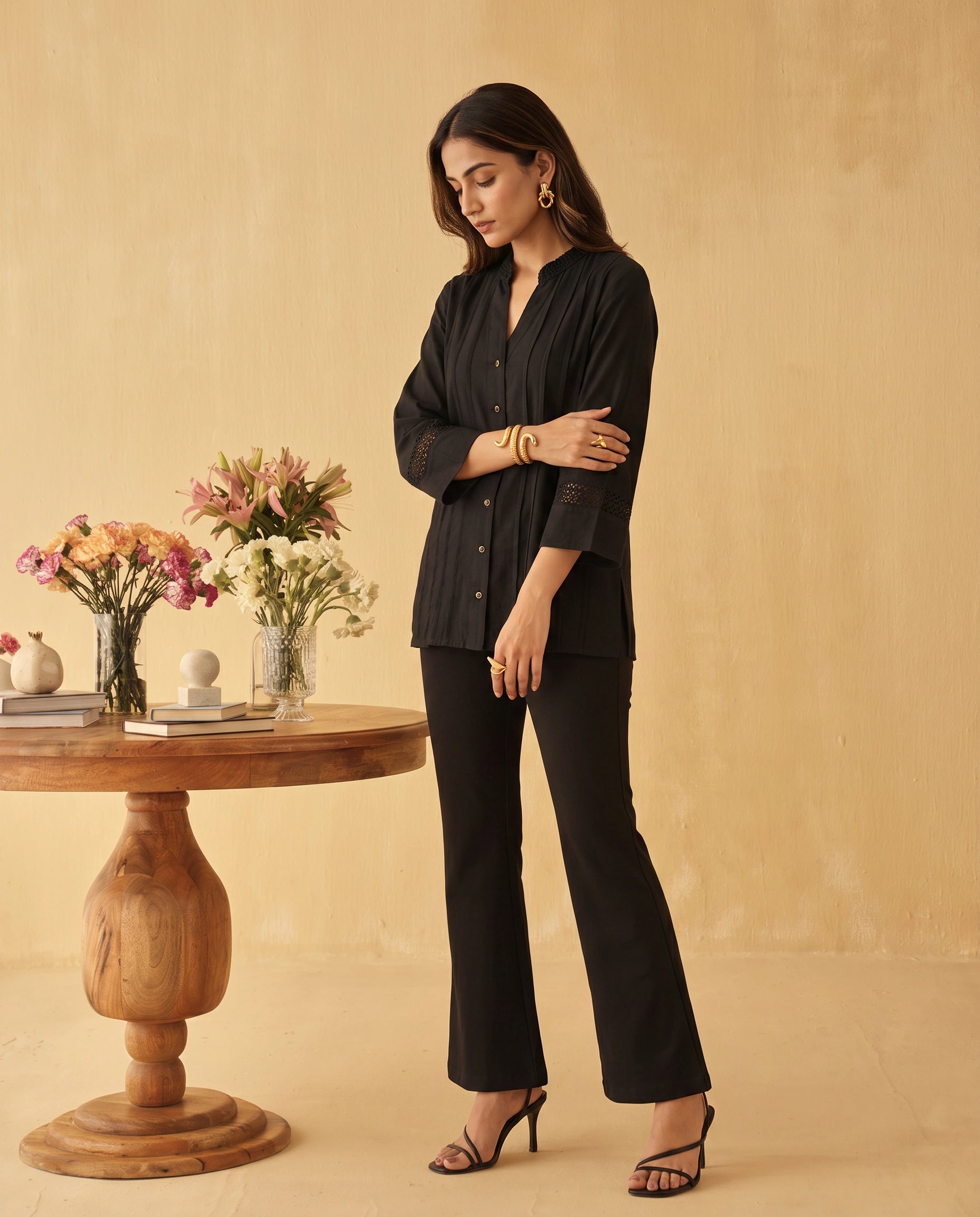 Noir Pleated Shirt