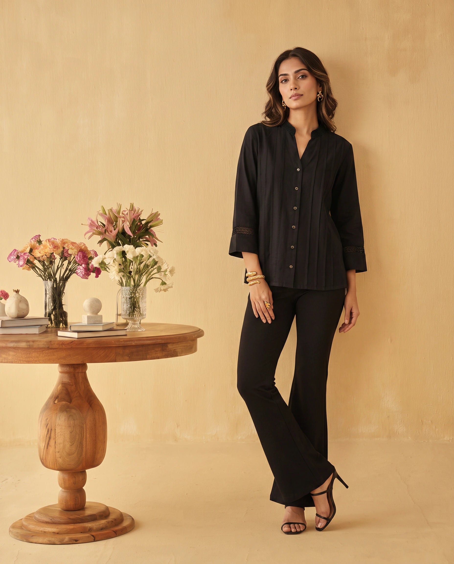 Noir Pleated Shirt